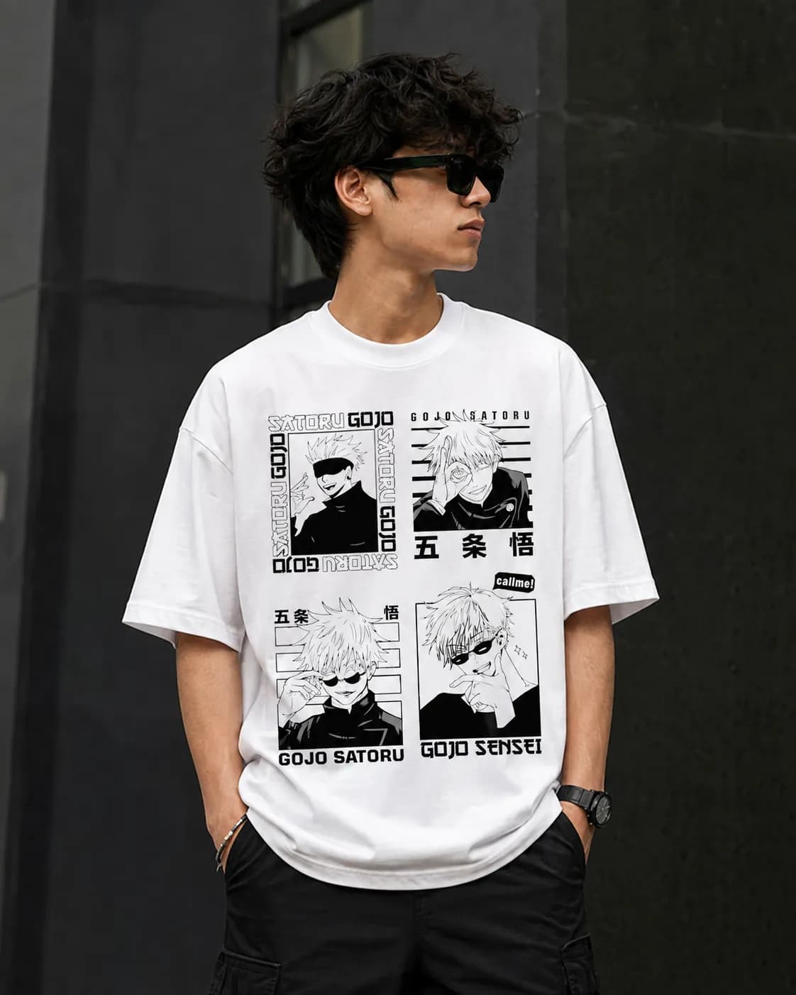Jujutsu Kaisen Satoru Gojo Manga Panel Oversized Graphic T-Shirt