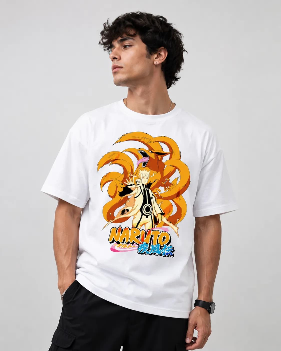 Naruto Uzumaki Kurama Chakra Mode Oversized Graphic T-Shirt