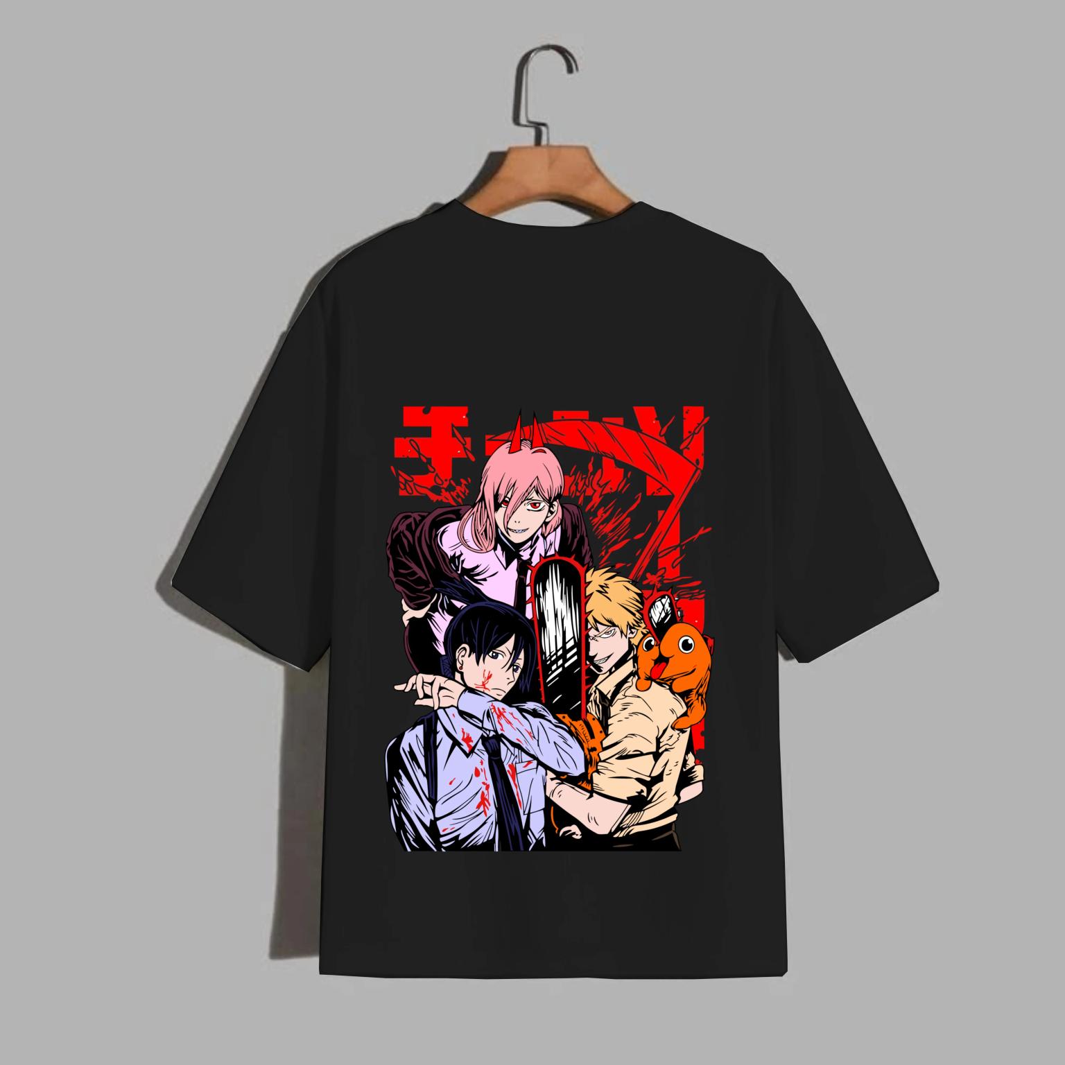 Chainsaw Man Denji Power Aki Anime T-Shirt