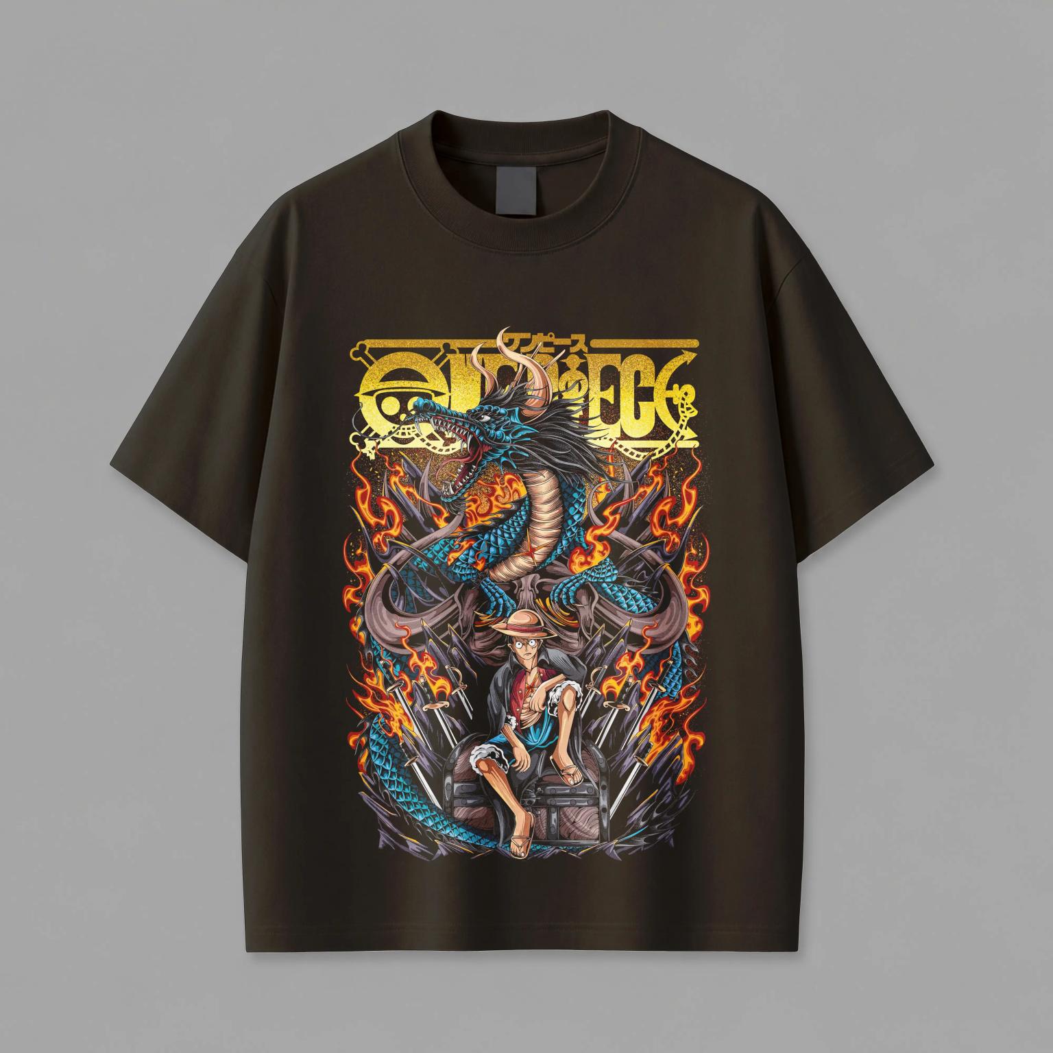 Luffy Throne & Dragon Empire Graphic T-Shirt