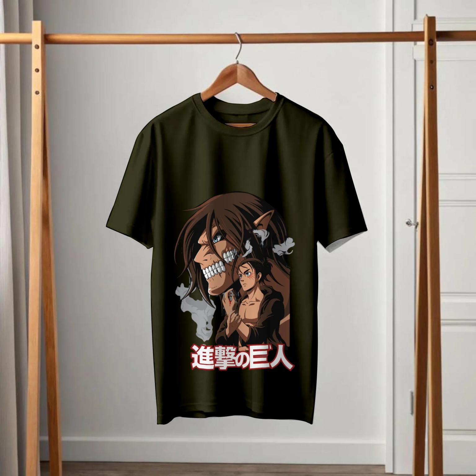 Attack on Titan Eren Yeager & Attack Titan Graphic Black T-Shirt