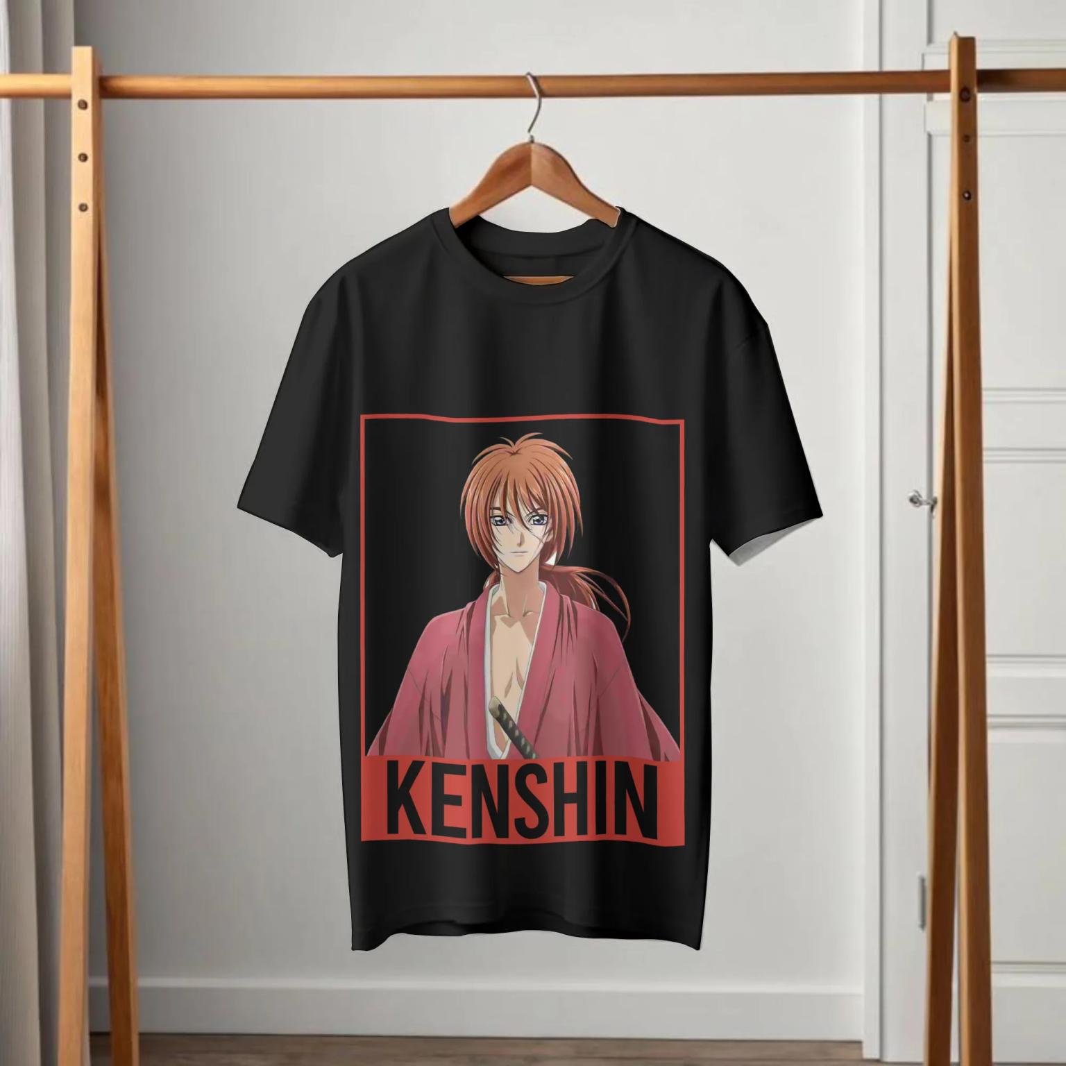 Rurouni Kenshin Himura Classic Red Box Black T-Shirt
