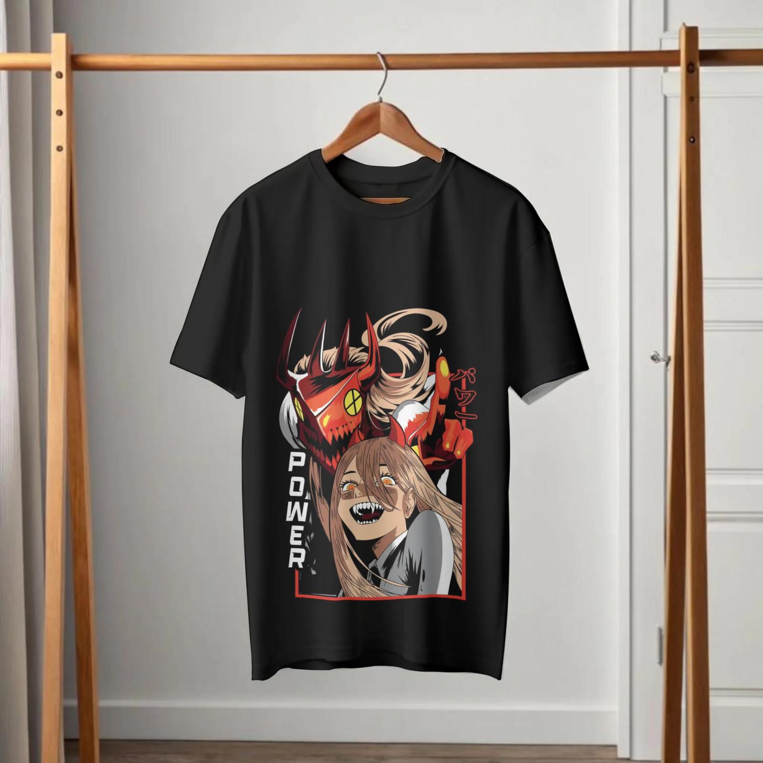 Chainsaw Man Power Blood Devil Graphic Black T-Shirt