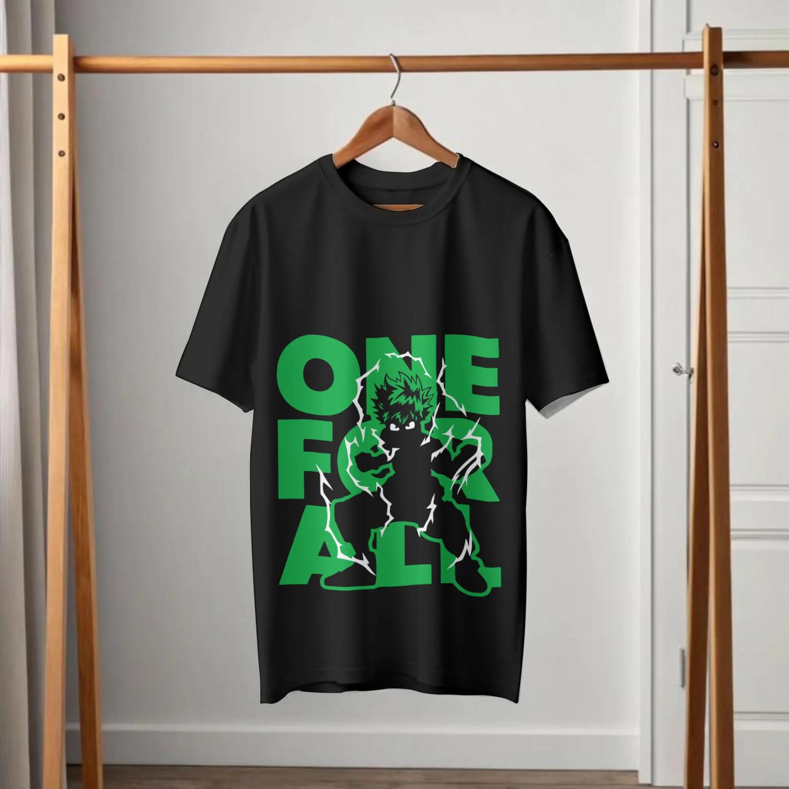 My Hero Academia Izuku Midoriya One For All Black T-Shirt