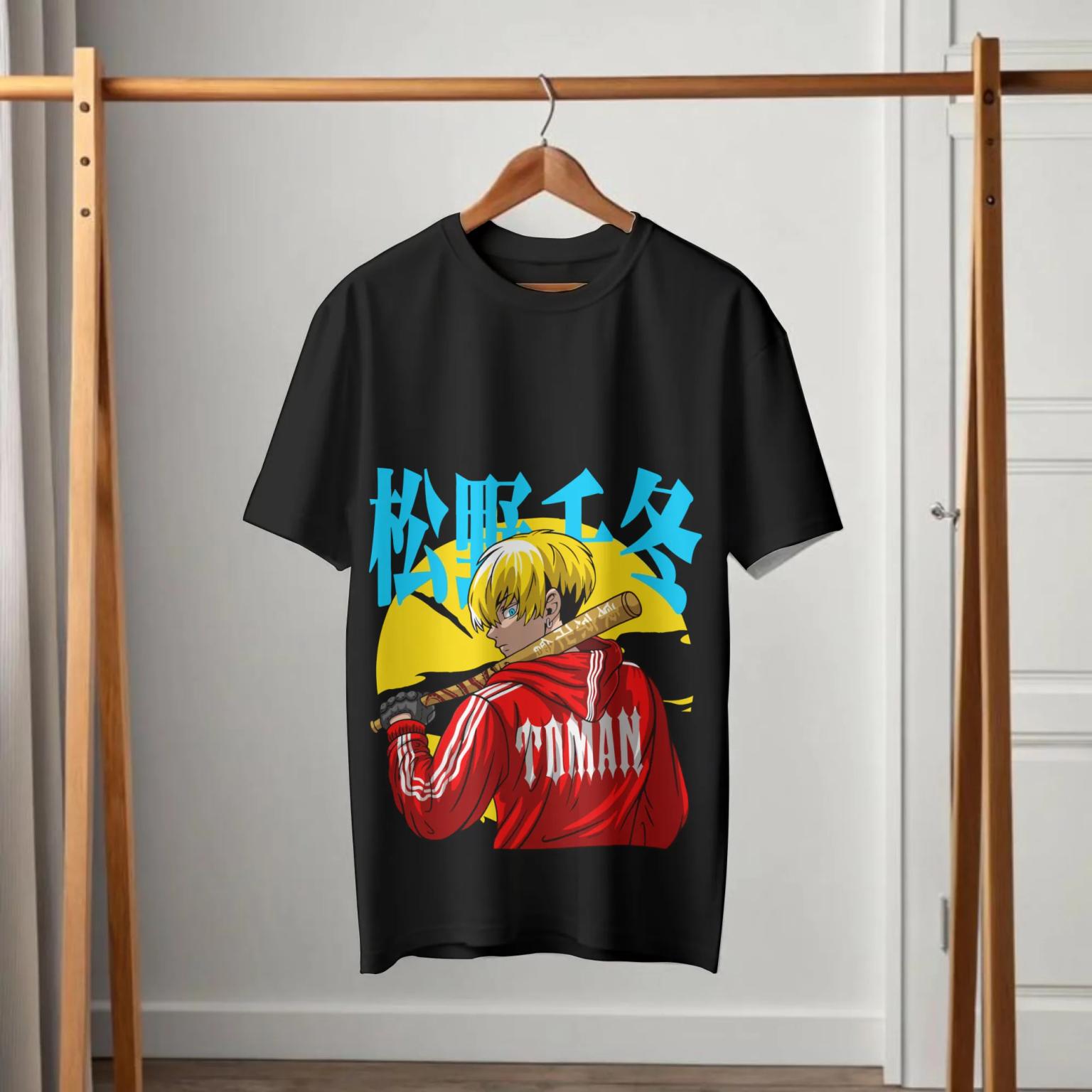 Tokyo Revengers Chifuyu Matsuno Toman Sunset Black T-Shirt