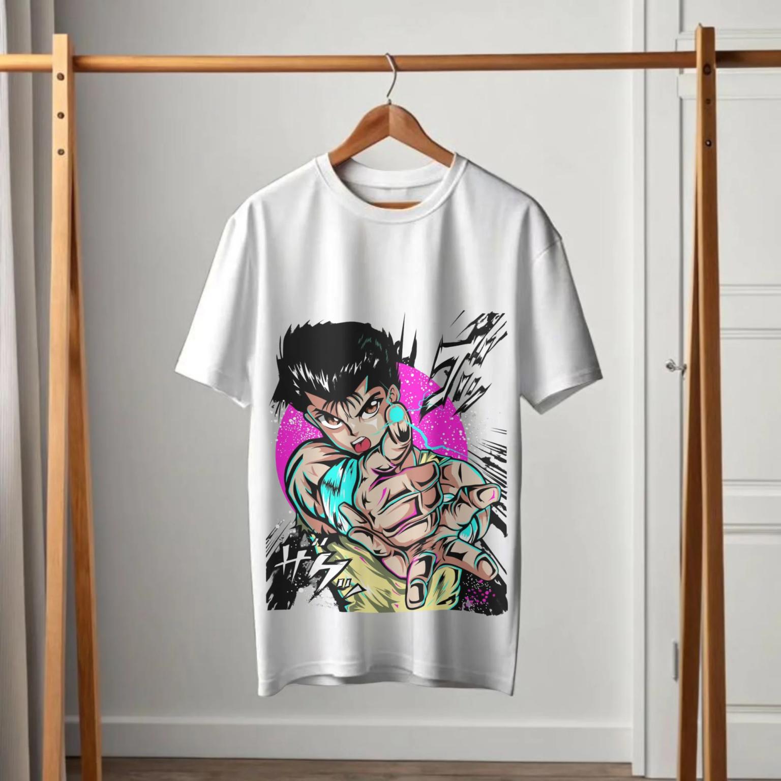 Yu Yu Hakusho Yusuke Urameshi Spirit Gun White T-Shirt