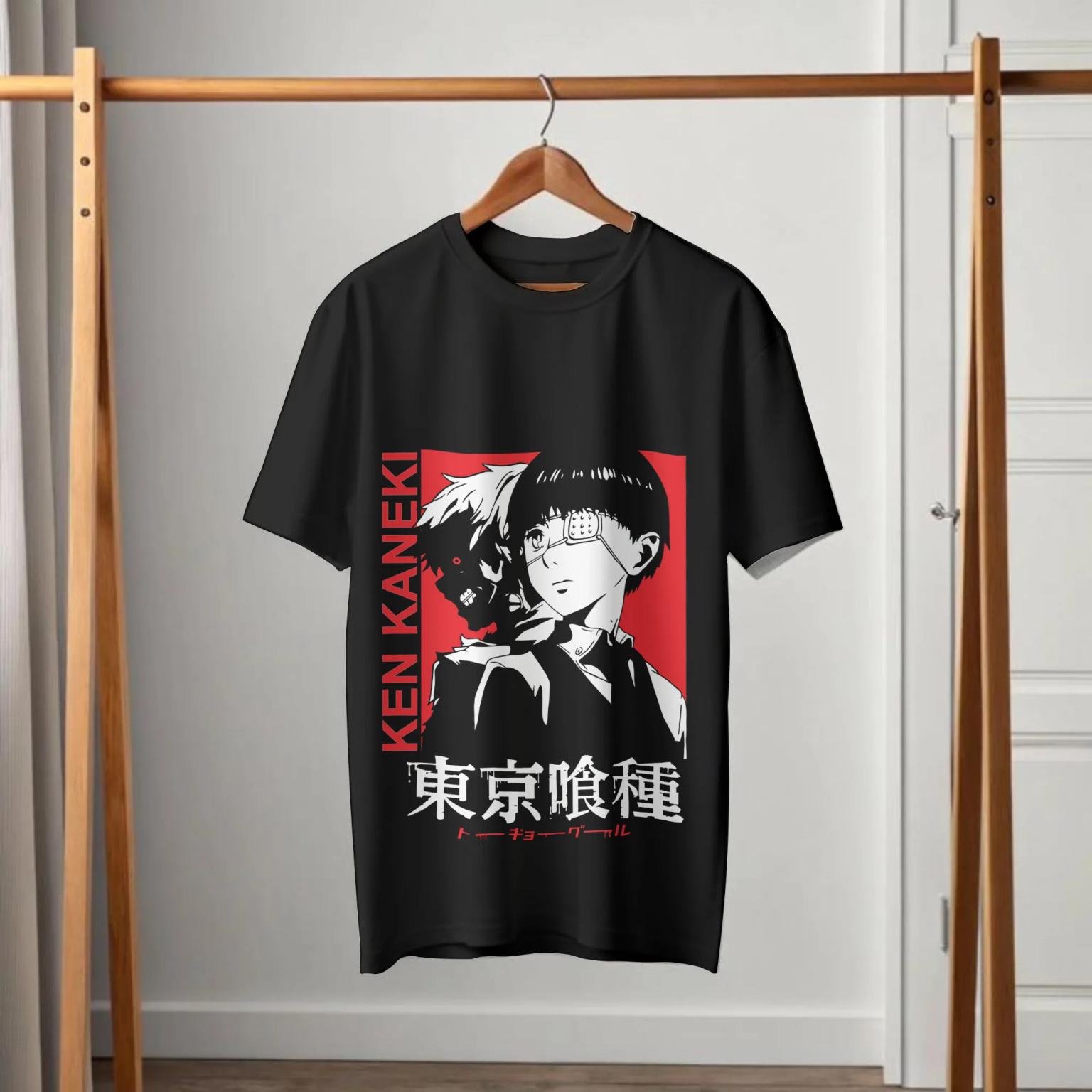 Tokyo Ghoul Ken Kaneki Split Identity Red Box Black T-Shirt