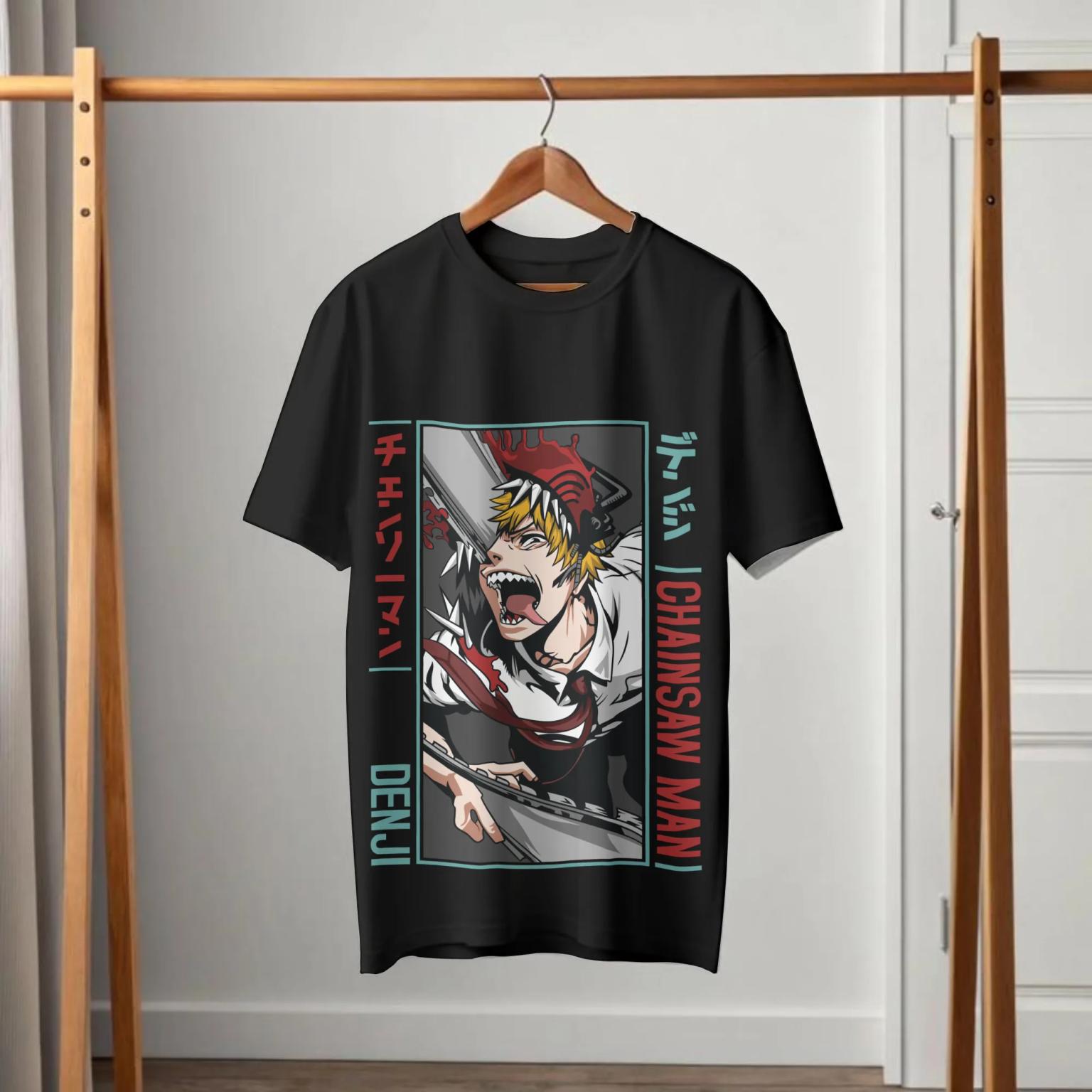 Chainsaw Man Denji Hybrid Transformation Black T-Shirt