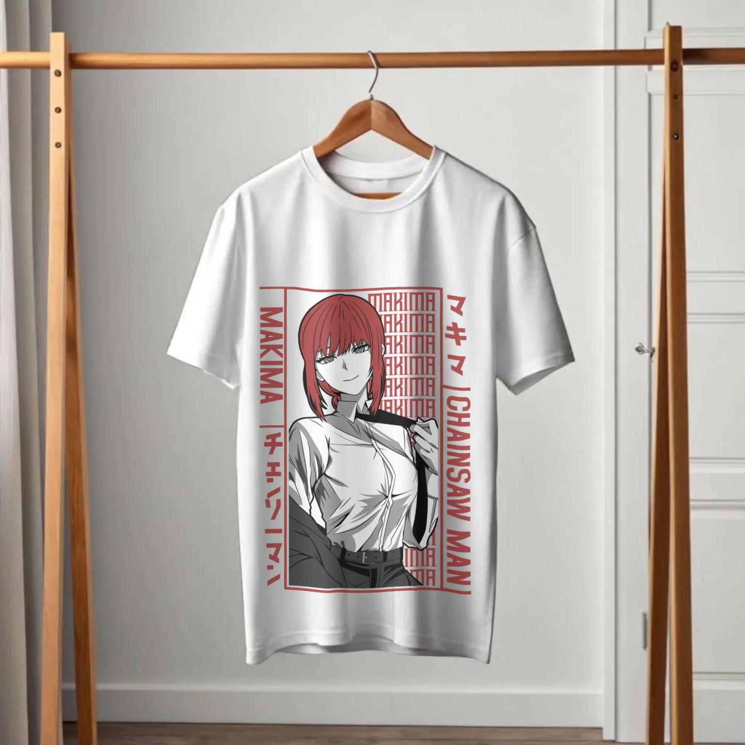 Chainsaw Man Makima Portrait Minimalist White T-Shirt