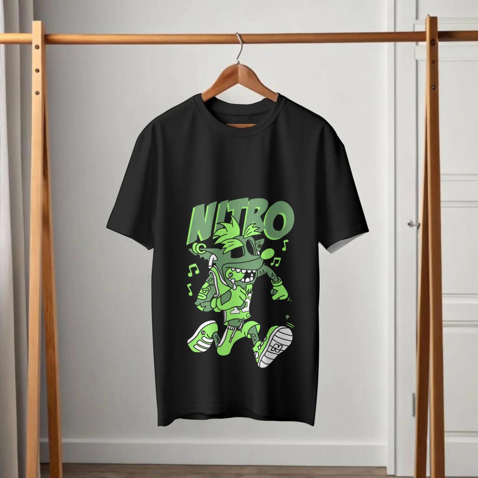 Crash Bandicoot Nitro Neon Green Black T-Shirt