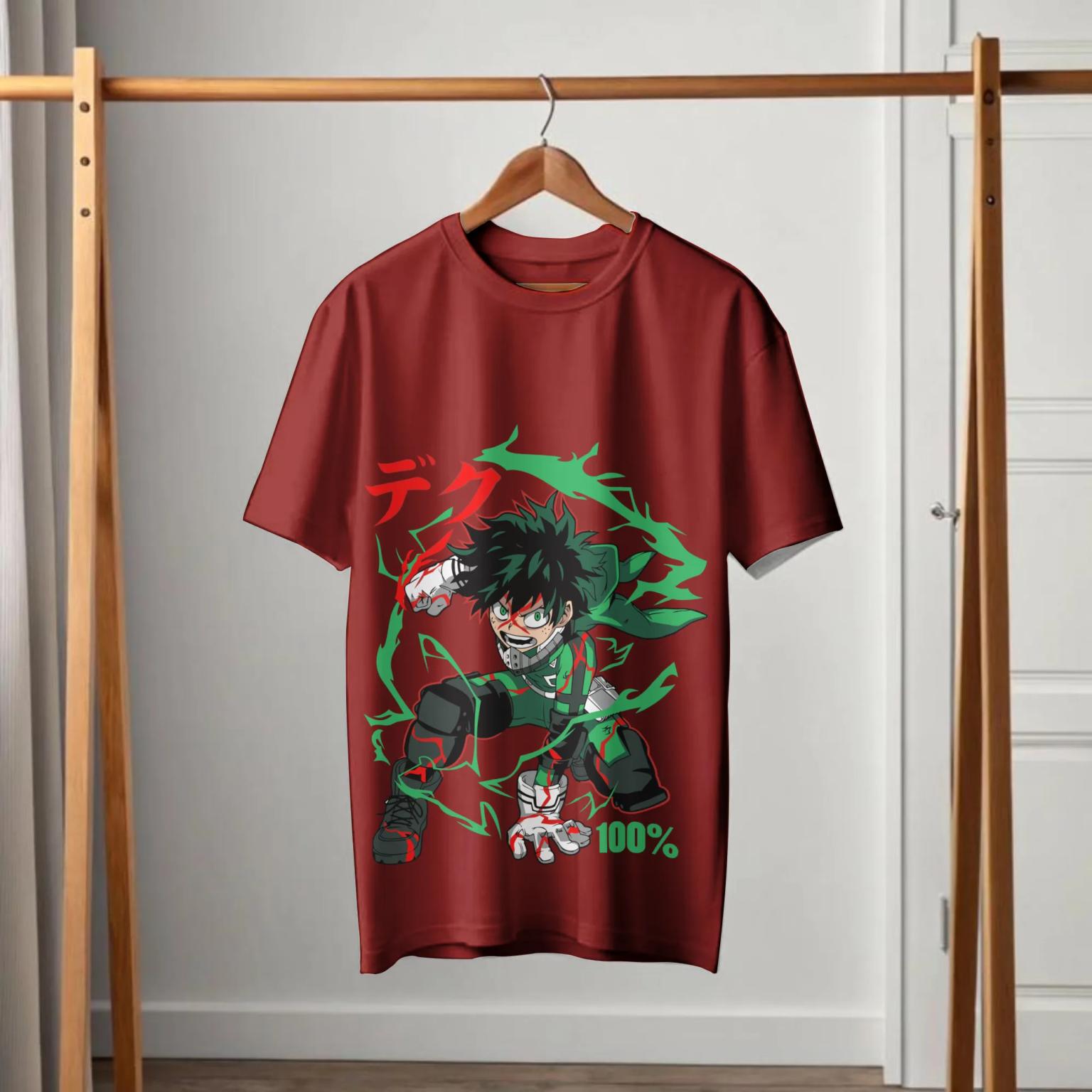 My Hero Academia Deku 100% Full Cowl Black T-Shirt