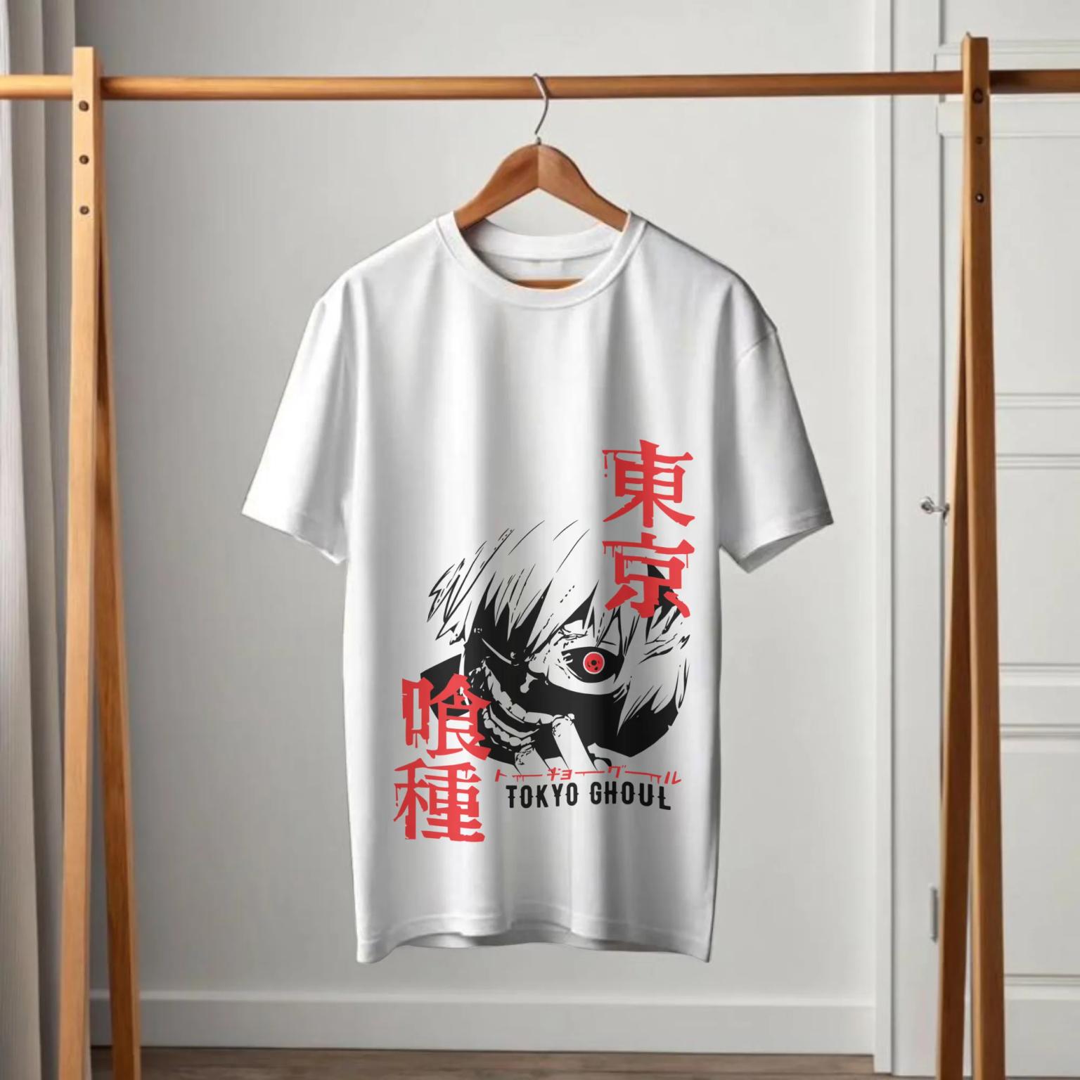 Tokyo Ghoul Ken Kaneki Mask White Graphic T-Shirt