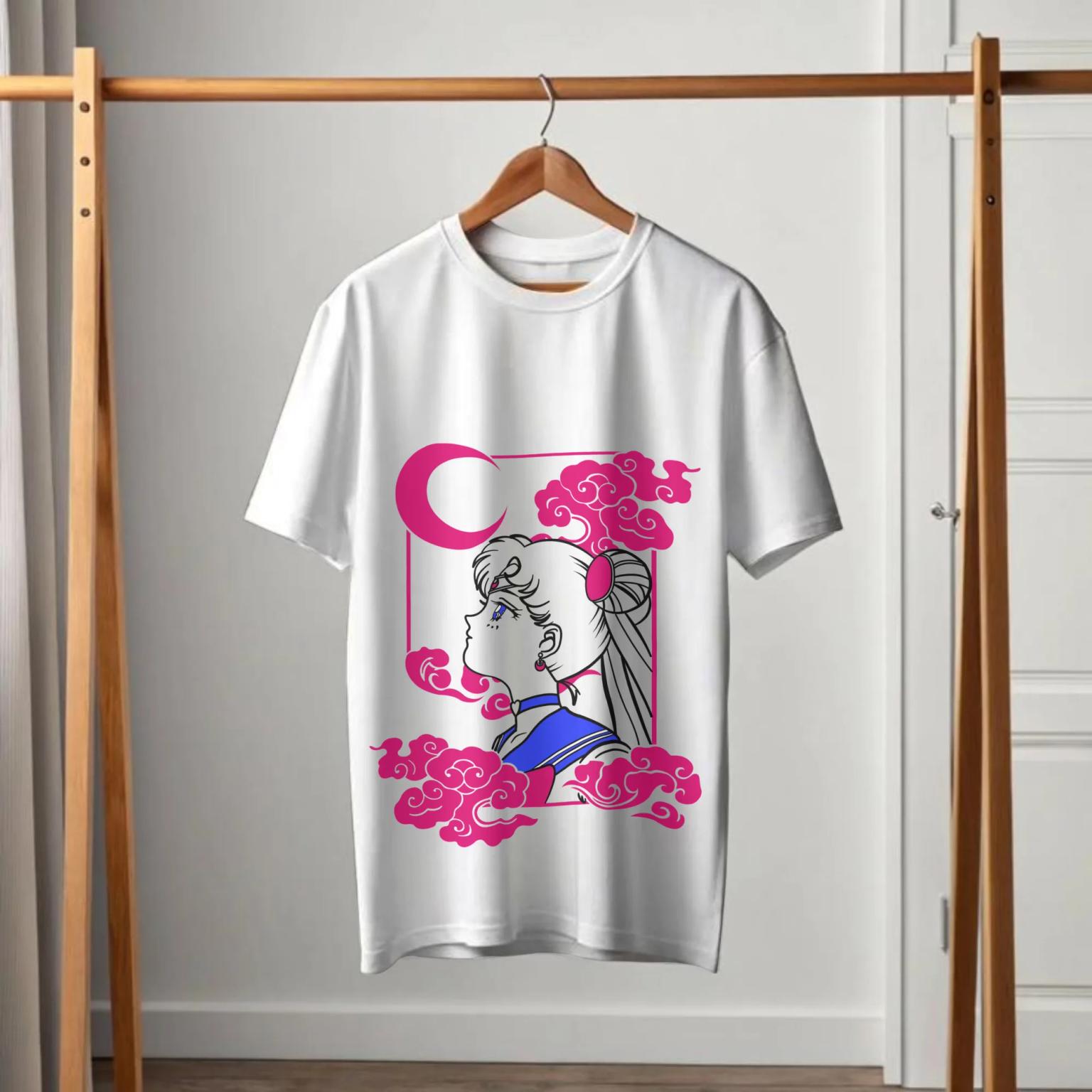 Sailor Moon Usagi Tsukino Cloud Profile White T-Shirt